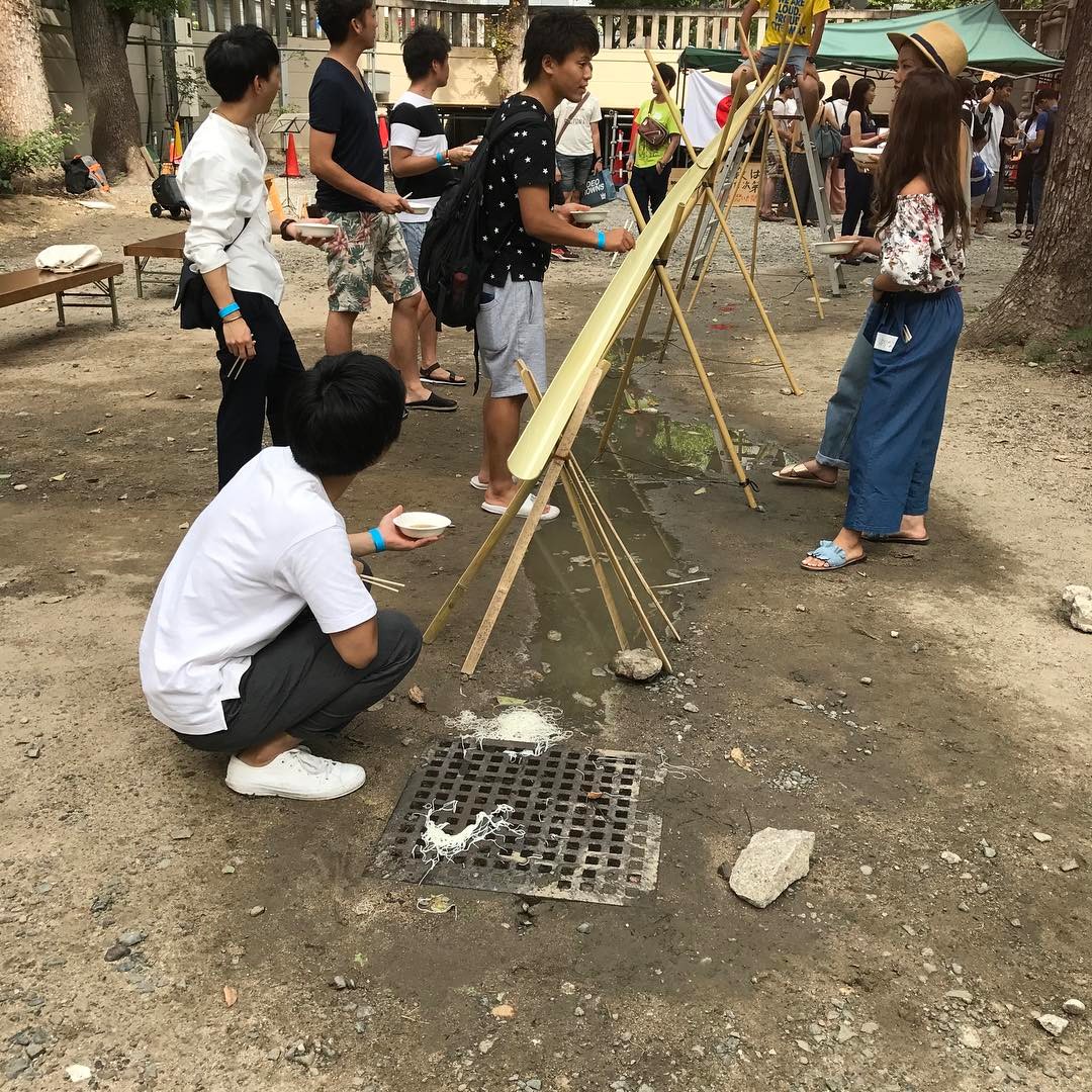 
流しそうめん！
